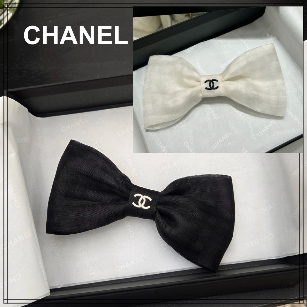 上品で可愛い【CHANEL】リボンバレッタ ヘアアクセ