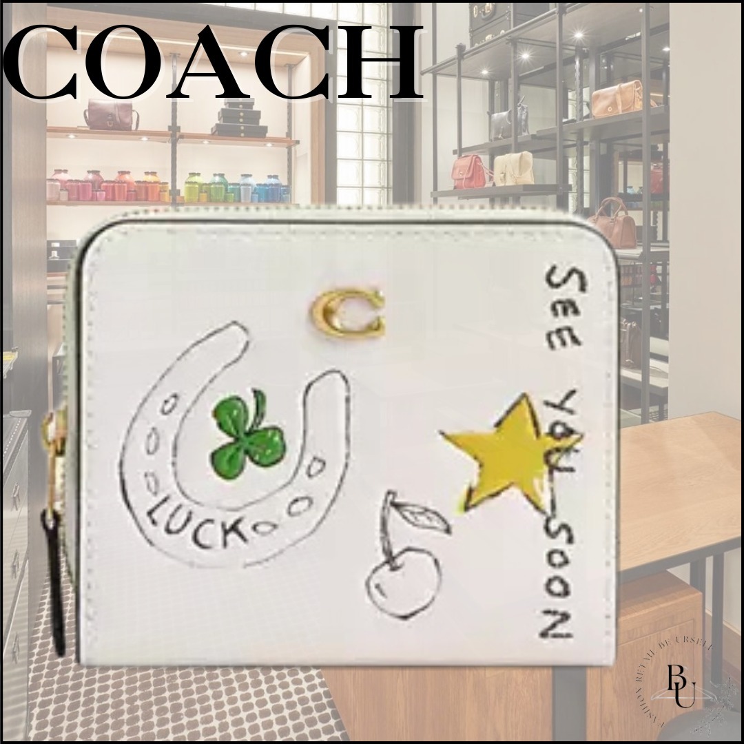 スケッチプリント【COACH】ビルフォールド ウォレット CAN71