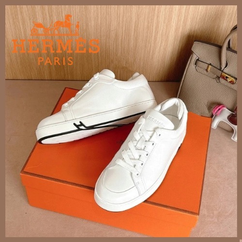 《メンズ》HERMESスニーカー キッド Hカット ホワイト×ブラック
