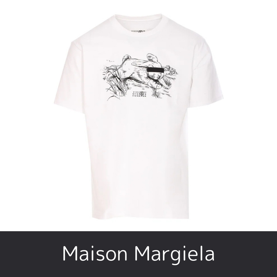 MM6 メゾン マルジェラ イラストプリント クルーネック Tシャツ