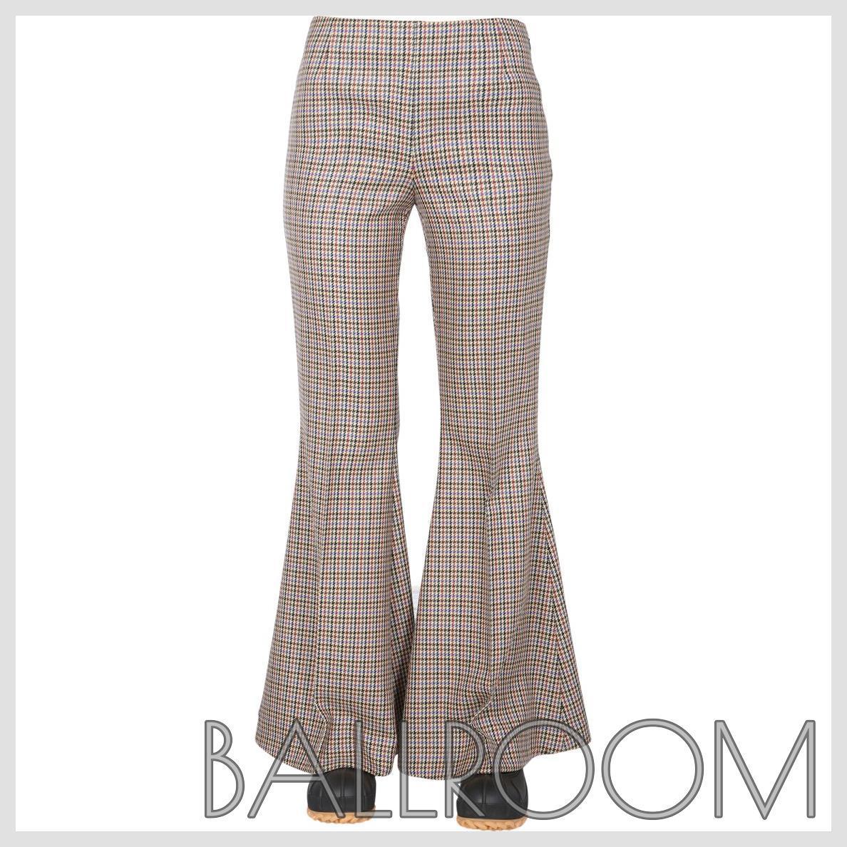 パンツ STELLA MCCARTNEY MONA WOOL PANTS WITH PIED DE POULE PATTERN