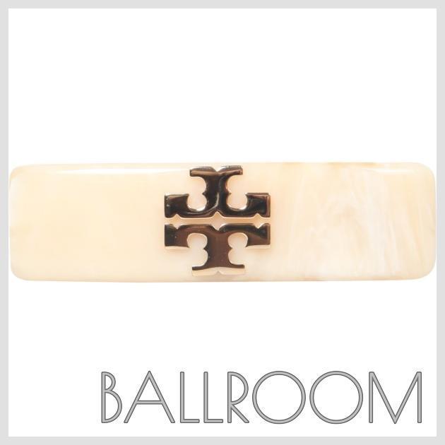ヘアアクセサリー TORY BURCH RESIN HAIR CLIP WITH LOGO