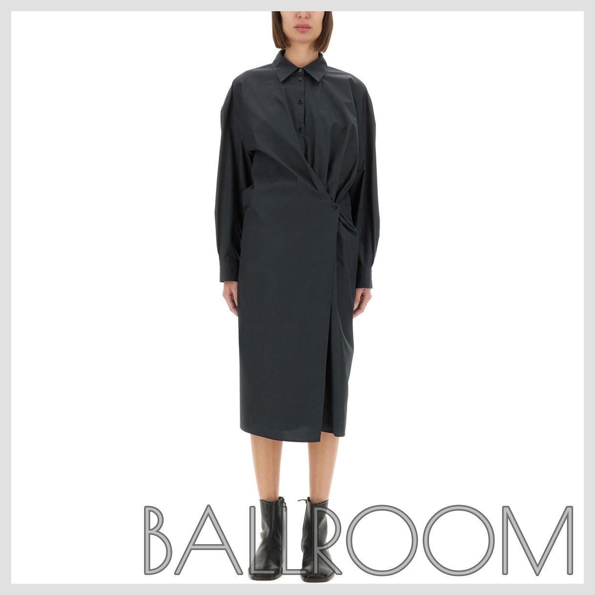 ワンピース LEMAIRE STRAIGHT COLLAR TWISTED DRESS