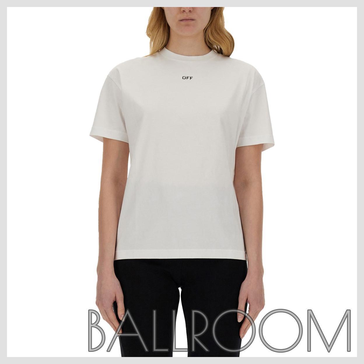 Tシャツ・カットソー OFF-WHITE COTTON JERSEY T-SHIRT WITH LOGO