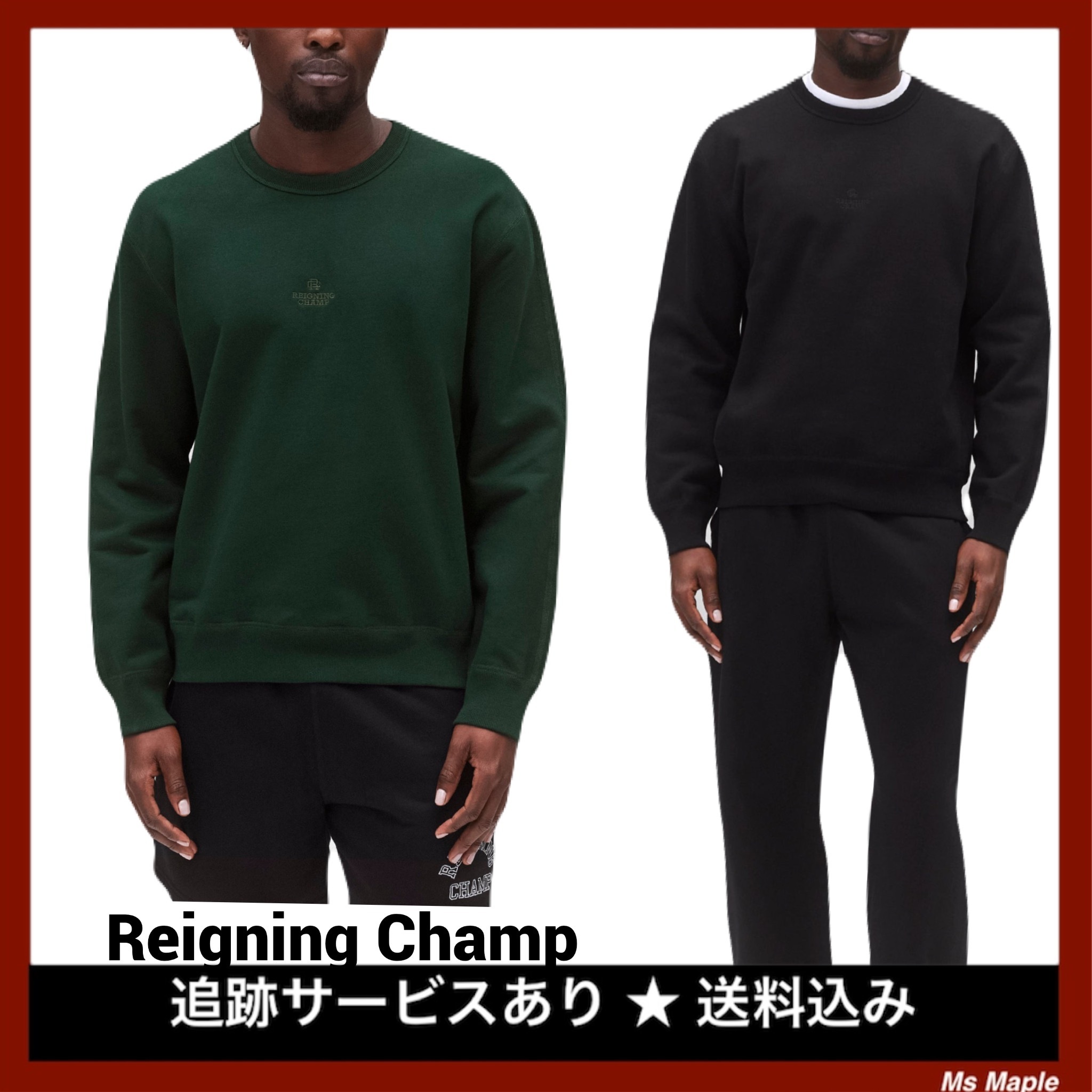 刺繍ロゴ☆クルーネック【Reigning Champ】スウェットシャツ