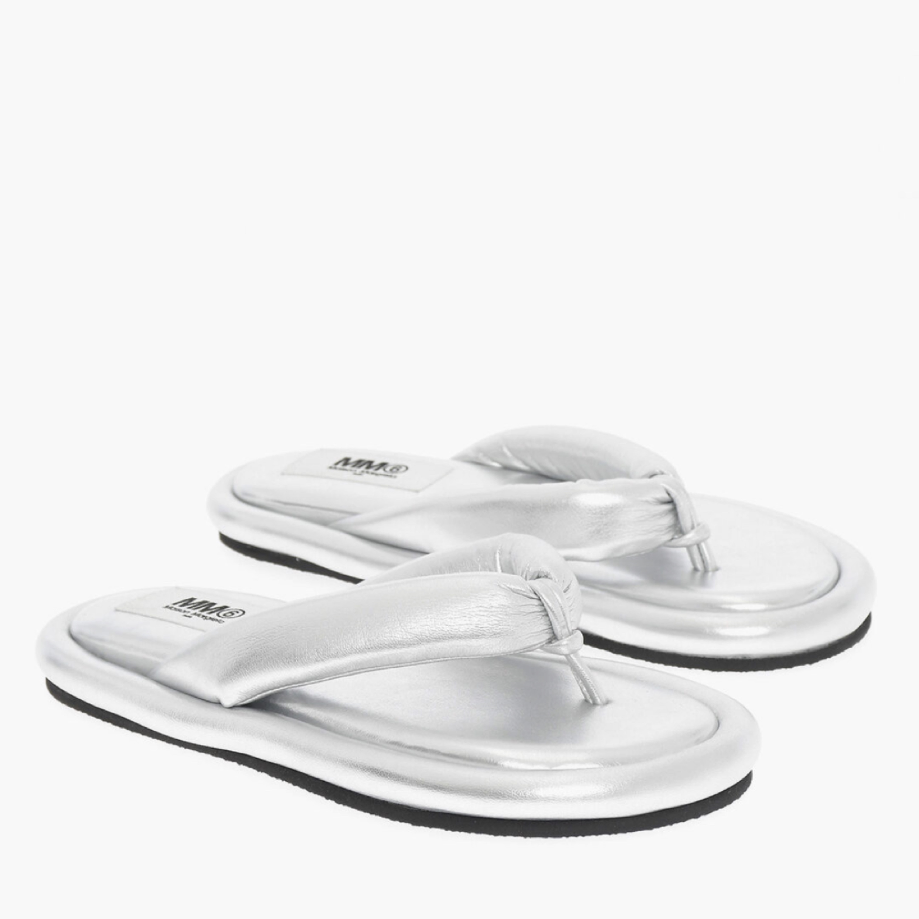 メゾンマルジェラ MM6 LAMINATED FAUX LEATHER FLIP FLOP