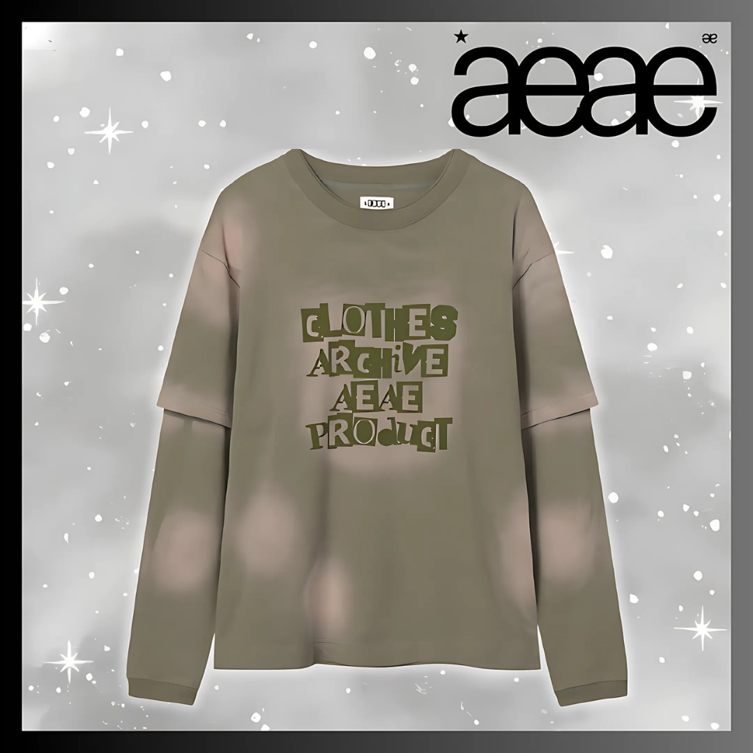 AEAE☆FADED LAYERED LS SAGE GREEN