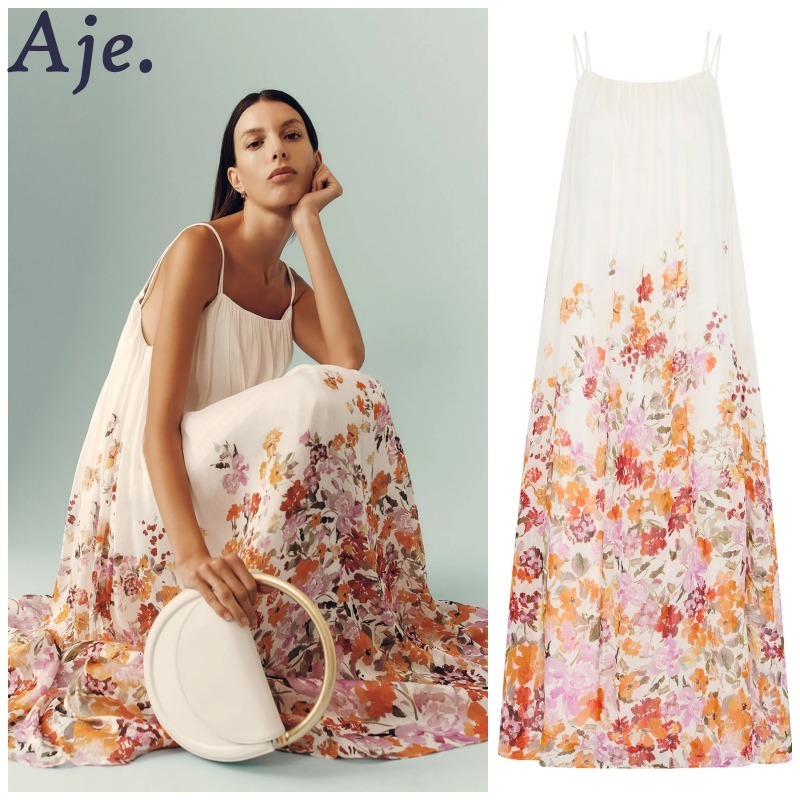 【Aje.】Boeri Border Print Midi Dress