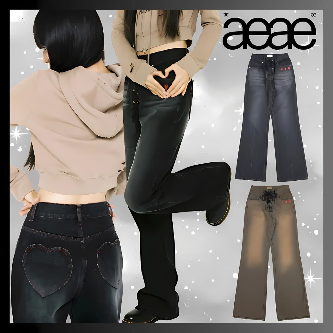 AEAE☆大人気♪Heart Embroidery Jeans (2color)