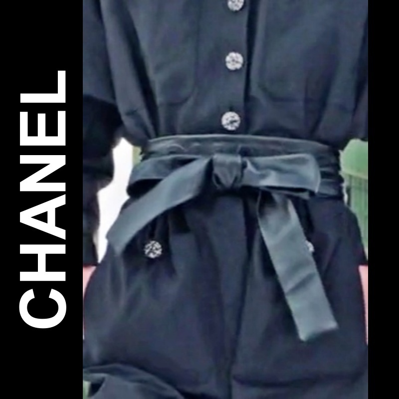《かわいい》CHANEL ベルト ラムスキン リボン