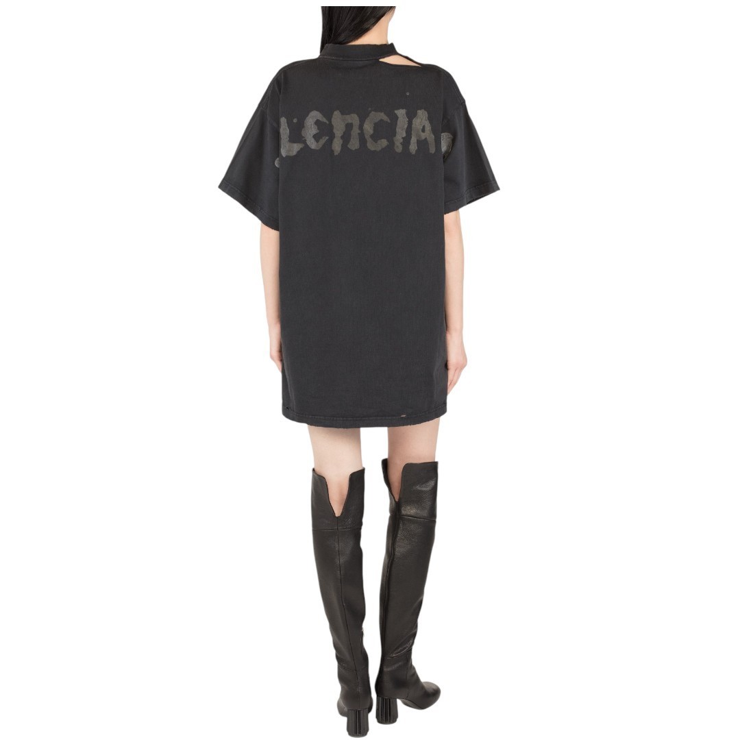 ＊Balenciaga＊T-Shirt Over Painted Vintage Jersey Black