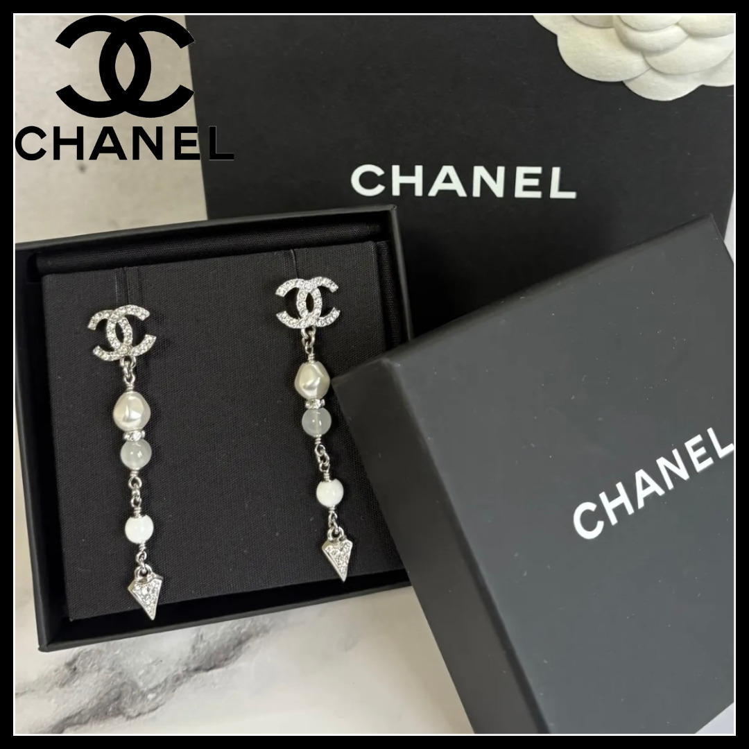 【CHANEL】25C 大人エレガント♪ ロゴ ピアス