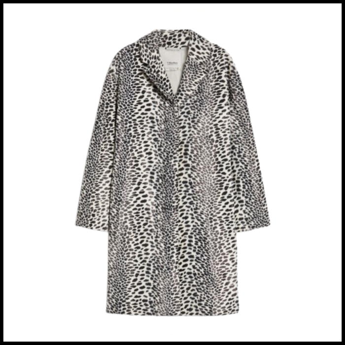 S MAXMARA アニマルプリント コットン コート DANIA