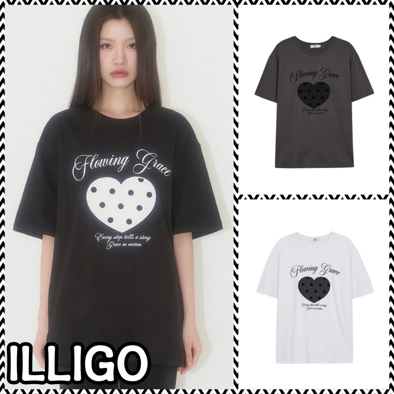 送料・関税込 ●ILLIGO●25SS DOT PATCH OVERSIZED FIT T-SHIRT