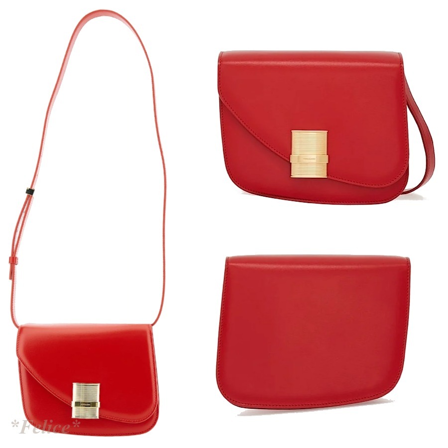 【FERRAGAMO】 レザーショルダーバッグ