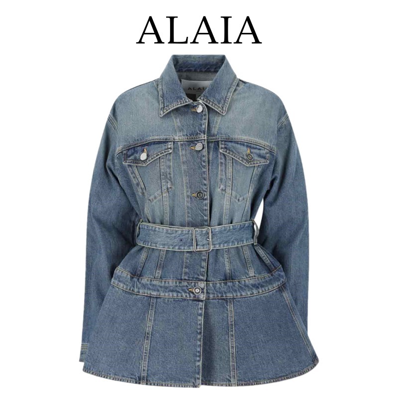 【Alaia】ベルト付きデニムジャケット