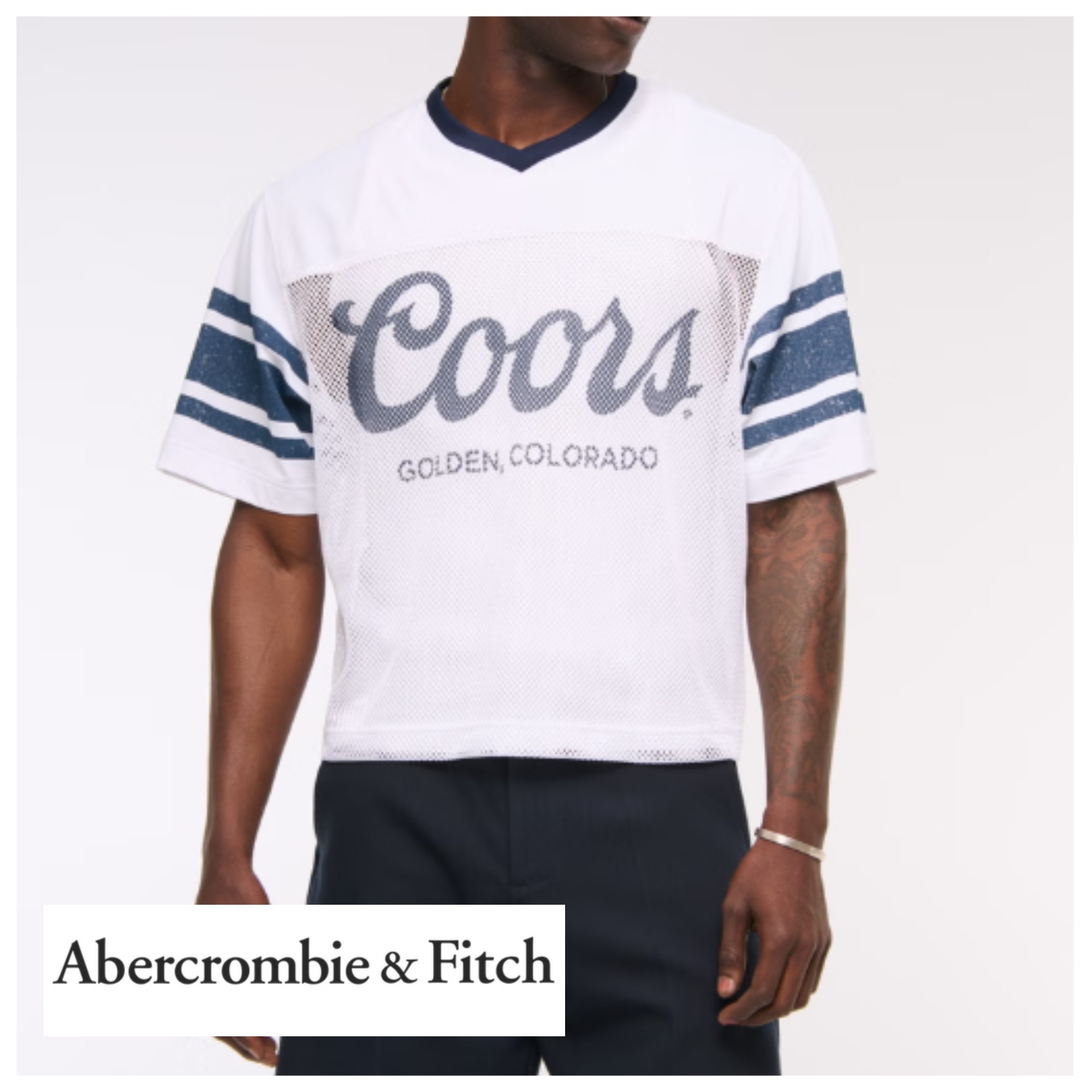 ★Abercrombie & Fitch★Coors クロップド メッシュ Tシャツ