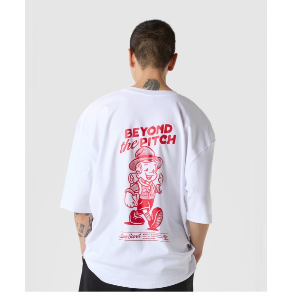 ★UMBRO★ NQ Sam Scout Graphic Short Sleeve T-Shirt White UQ