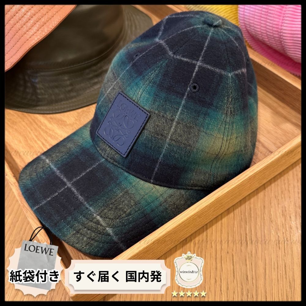 【完売必至】ロエベ■タータンチェック ロゴパッチ キャップ