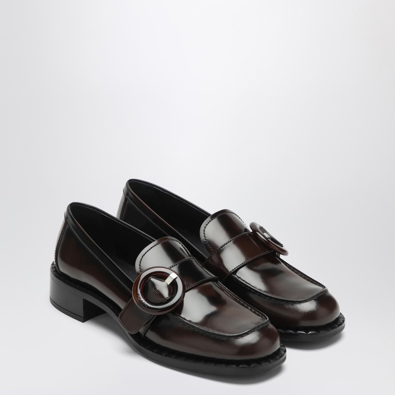 シューズ・サンダルその他 Prada Brushed leather moccasins in Burnt color