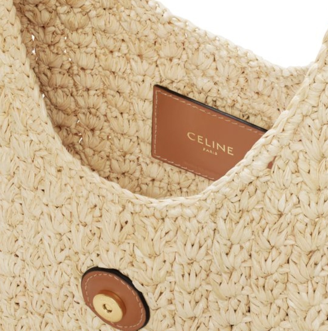 \"CELINE\" カバ トライアングル バッグ ラフィア