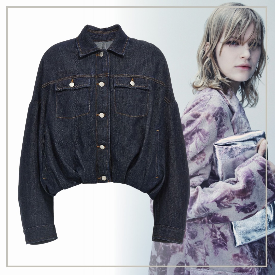 【大人気】Dries Van Noten パフボールヘム デニムブルゾン