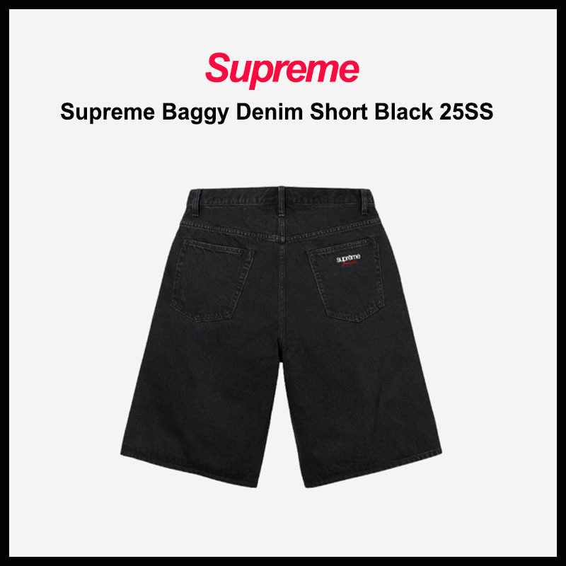 【SUPREME】BAGGY DENIM SHORT BLACK 25SS