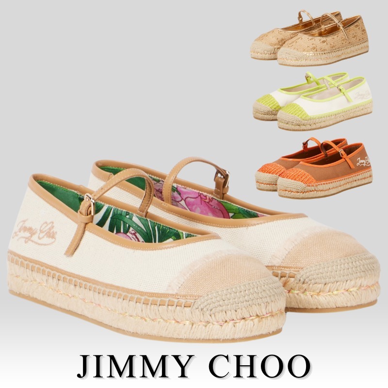 JIMMY CHOO ジ サンダル Aciel エスパドリーユ バックル付き