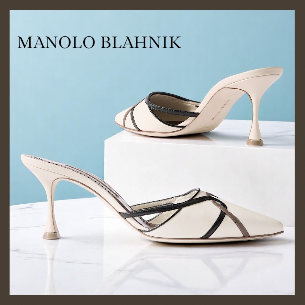 【MANOLO BLAHNIK】Ragheb 70 レザー カットアウト ミュール