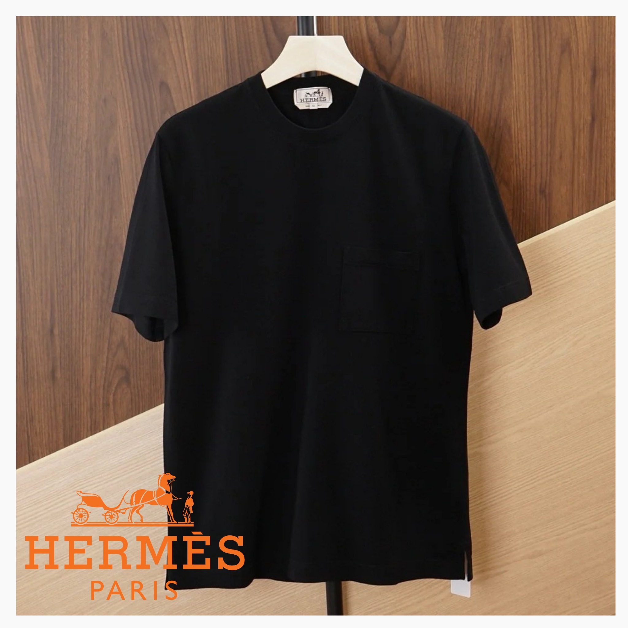 【HERMES 】「H」刺繍Tシャツ シンプルがさりげない♪エルメス