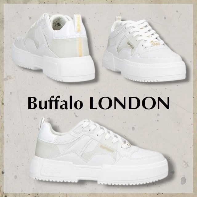 Buffalo LONDON* ブランドロゴ スニーカー ローカット 白 送関込