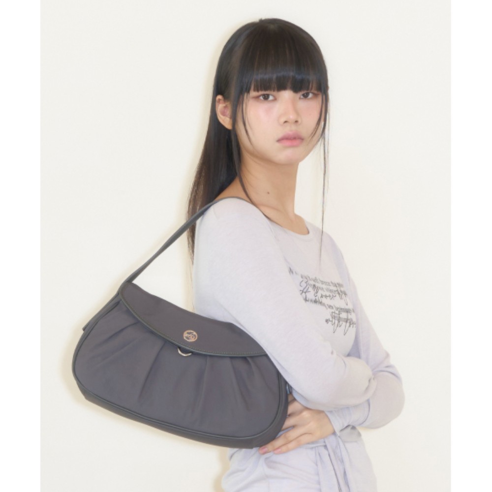 ショルダーバッグ・ポシェット ILLIGO Ruffle round tote bag charcoal
