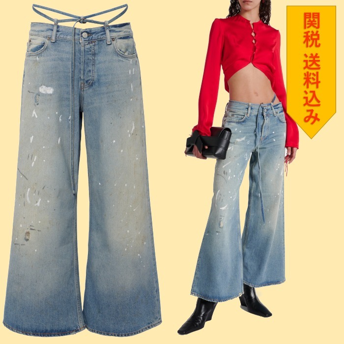 【Acne Studios】 Trafalgar faded low-rise flared jeans