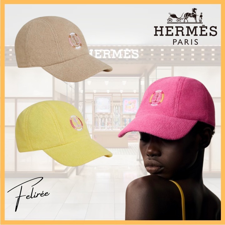 《フロントの刺繍がお洒落☆》HERMES デイビスヨット キャップ