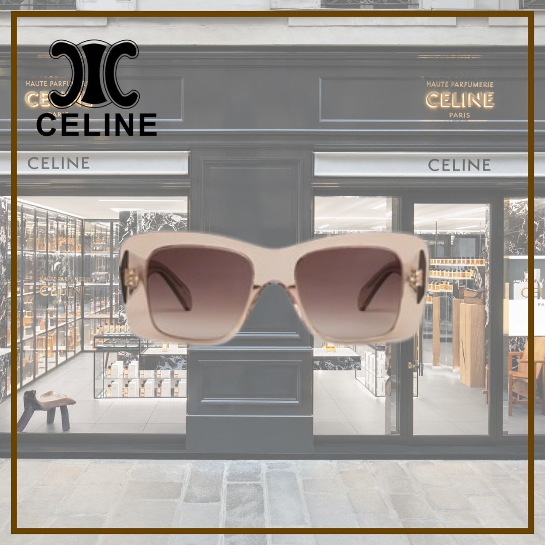 【CELINE】スクエア S321 サングラス アセテート★透明 ピンク