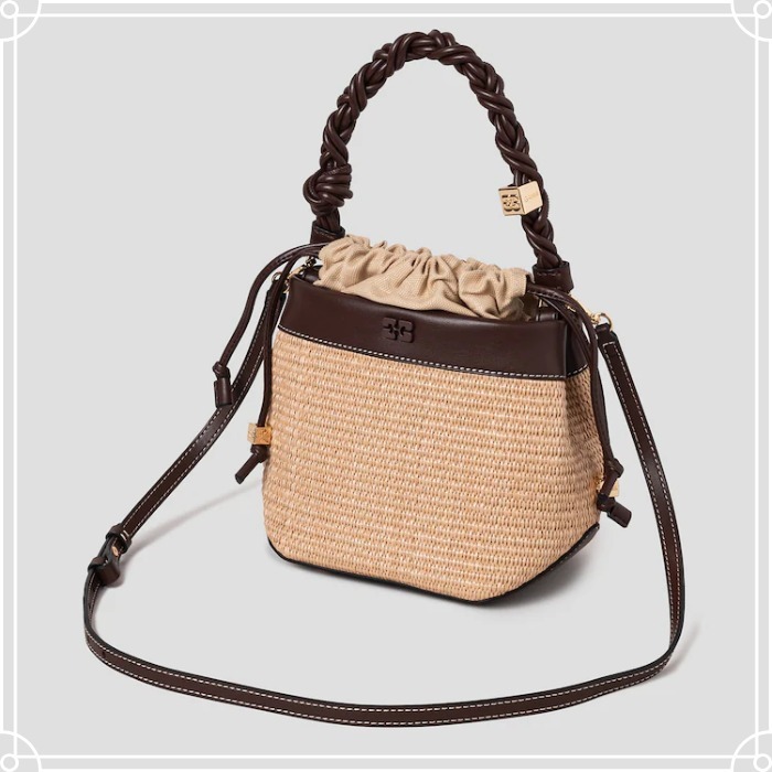 ■Ganni■ ガニー Bou Bucket Bag Raffia バケットバッグ