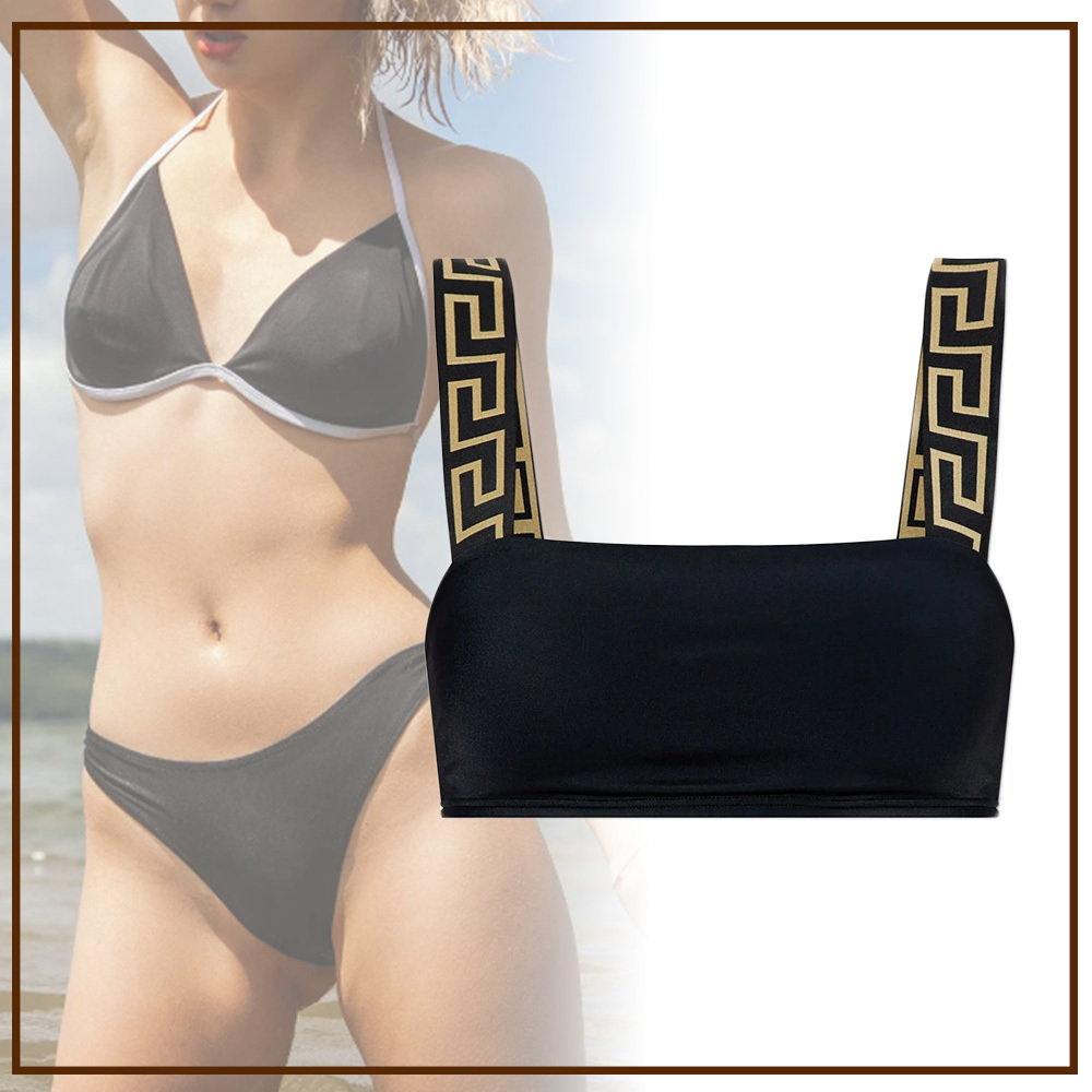【クラシックモダン】VERSACE クロップド ビキニトップ ブラック