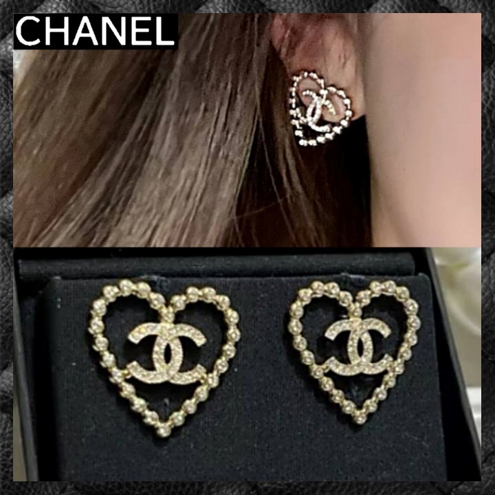 ☆オープンハートが可愛い☆ CHANEL CCロゴ ピアス ゴールド