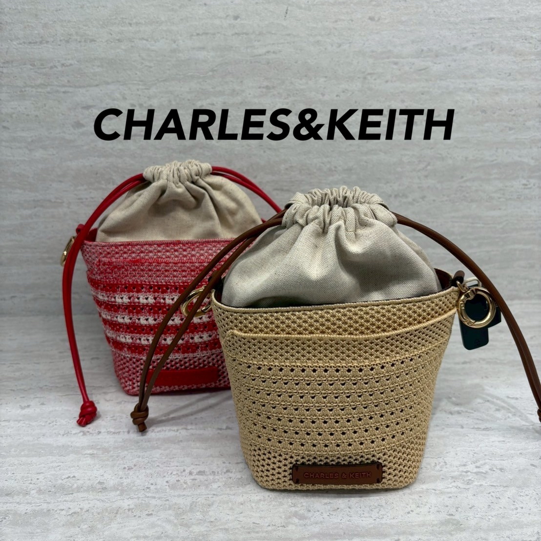 CHARLES&KEITHGirls' Ida Knitted Bucket Bag バスケット/送料込