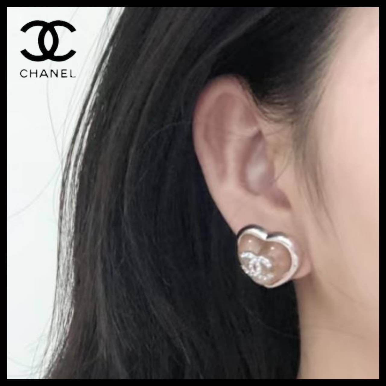 国内発送【大人可愛いハートがエレガント】CHANEL イヤリング