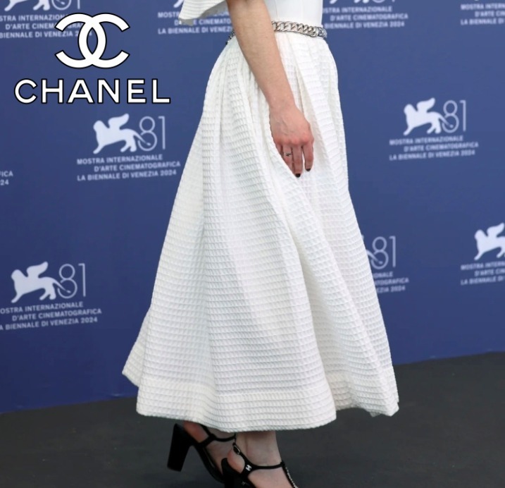 《ふわり♪ロングスカート》CHANEL ワッフル ツイード ホワイト
