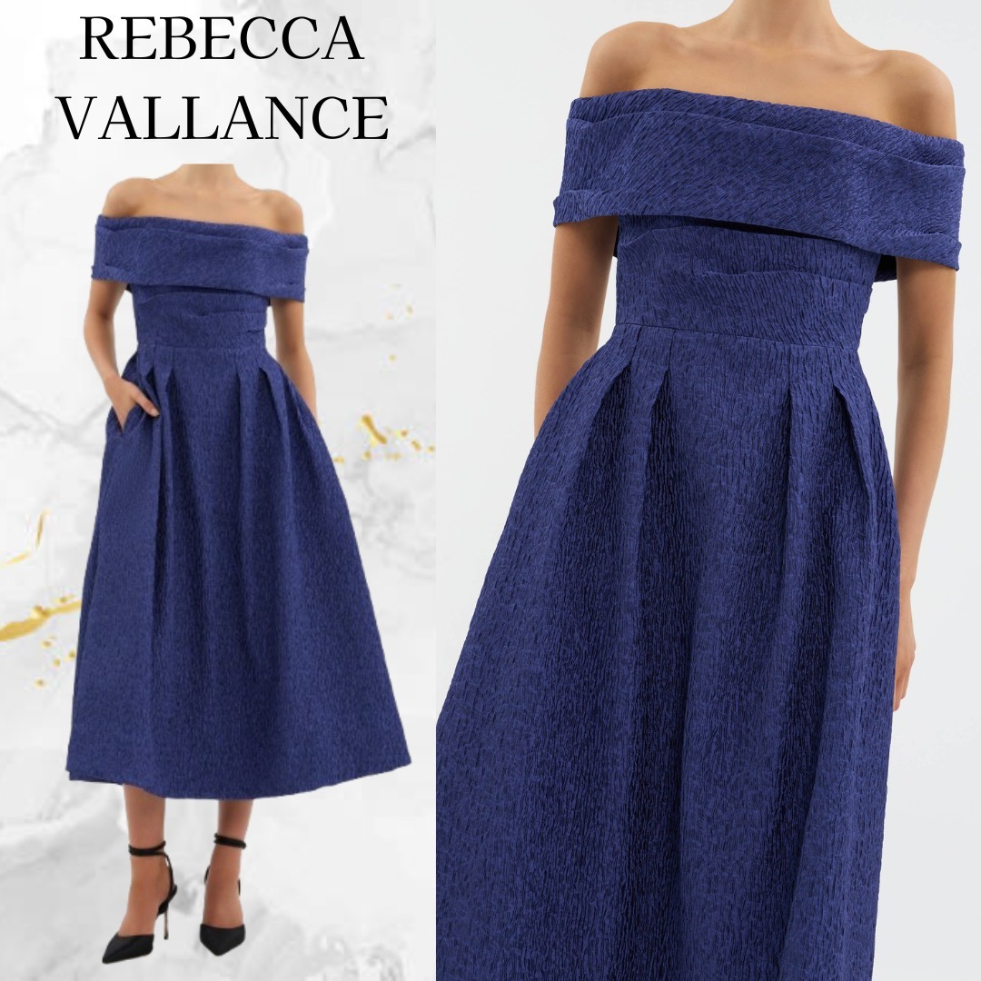 REBECCA VALLANCE☆ヘレン オフショルダー ミディドレス