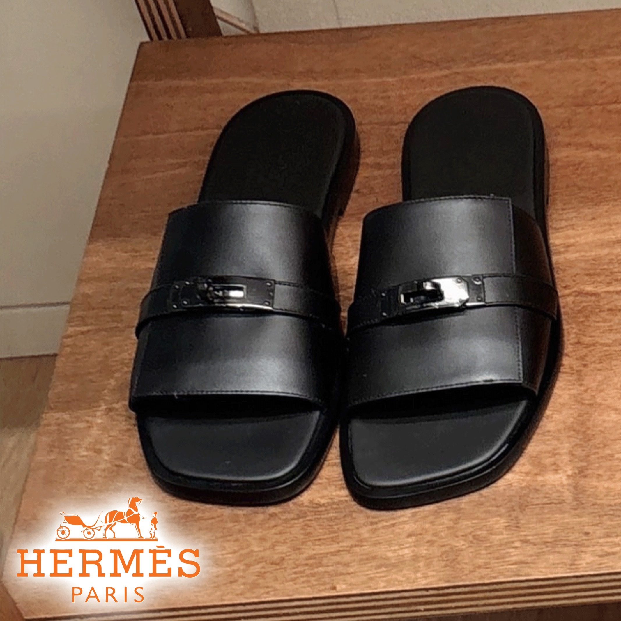 上質レザーと重厚感で魅せる★【HERMES】ガブリエル サンダル