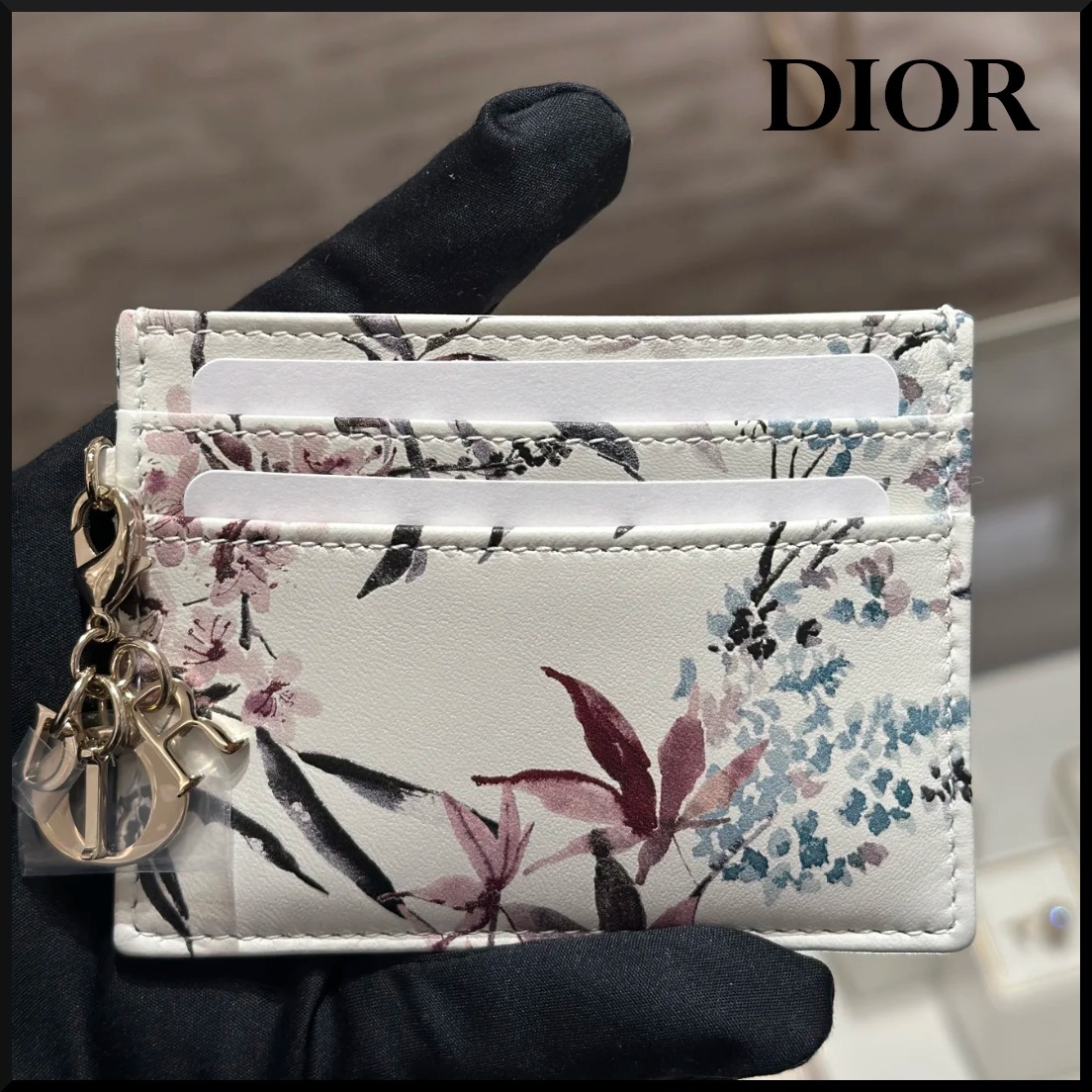 【花柄がかわいい☆】Lady Dior Freesia カードホルダー
