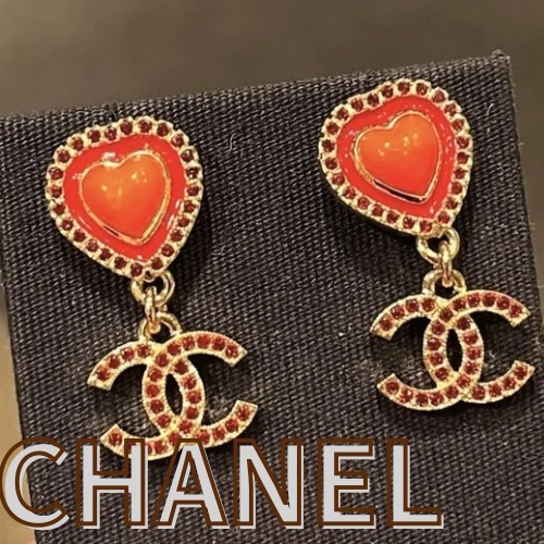 CHANEL レッドハート ピアス