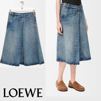【LOEWE】デニムのデコンストラクトスカート☆直営店買付 デコンストラクテッド スカート（デニム） ブルー - LOEWE