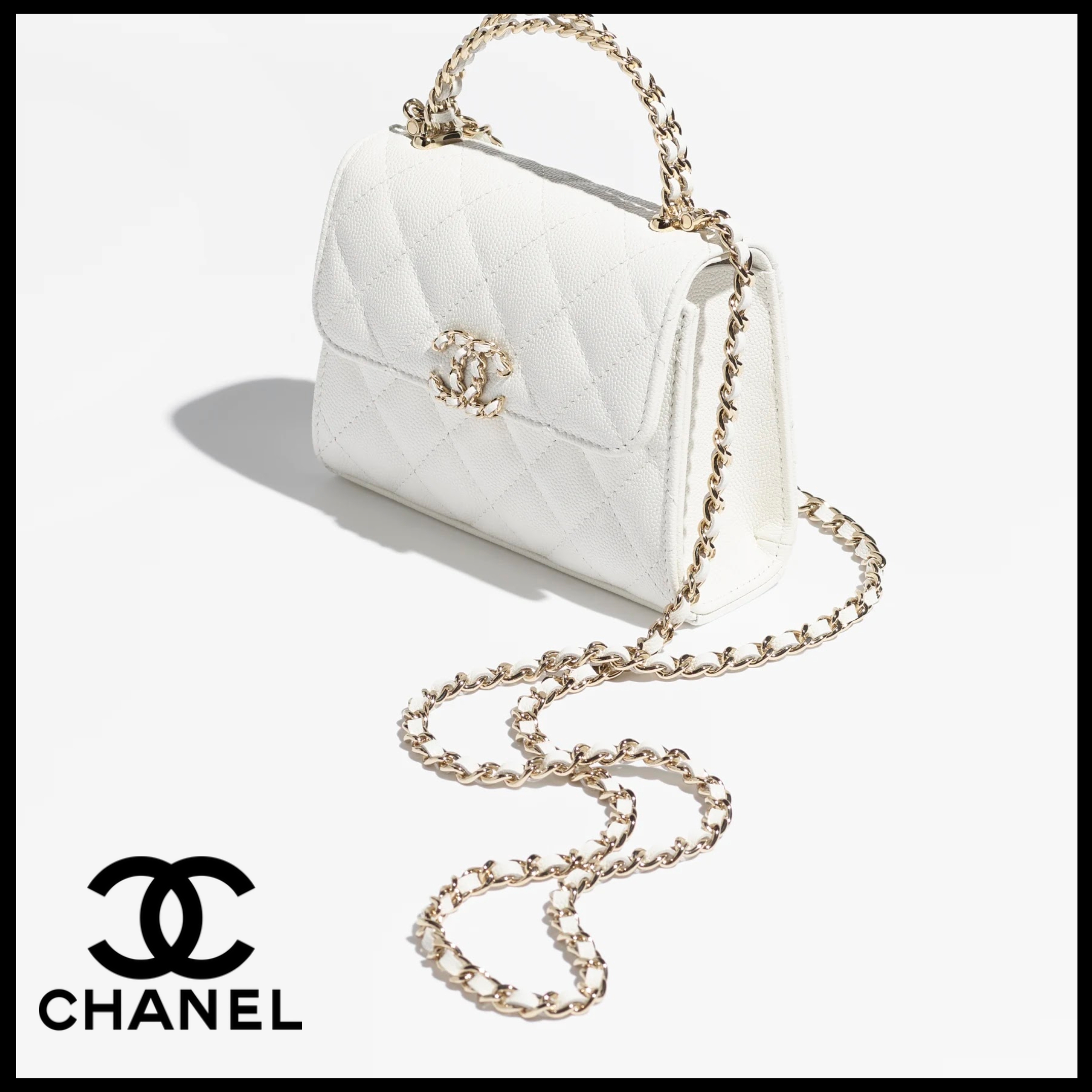 25SS コンパクト☆【CHANEL】チェーン クラッチ バッグ