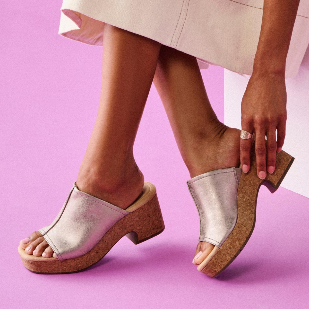 CLARKS スライド 厚底 ウエッジ 7.5cm サンダル 軽量 スニーカー