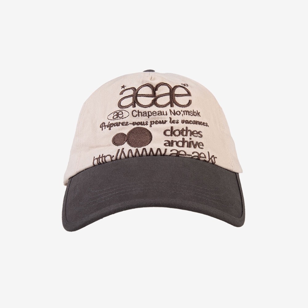 ★AEAE★ Web Logo 5pannel Cap [Charcoal/Moca]
