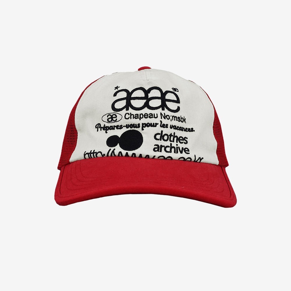 ★AEAE★ WEB LOGO MESH CAP [RED/BLACK]